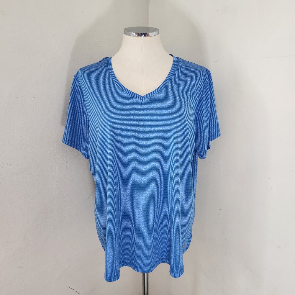 RBX Blue V Neck Activewear Tee‎ T Shirt Women's 2X